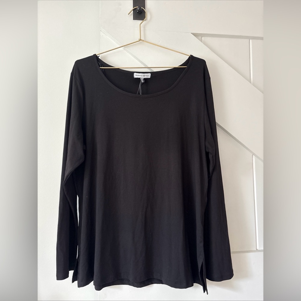 Runway Ready Pullover Women’s Size XL Black Long Sleeve Shirt Casual Stretch